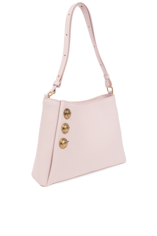 BALMAIN｜Embleme Shoulder a2172 Balmain Embleme Shoulder Bag in Grained Leather - Bergdorf